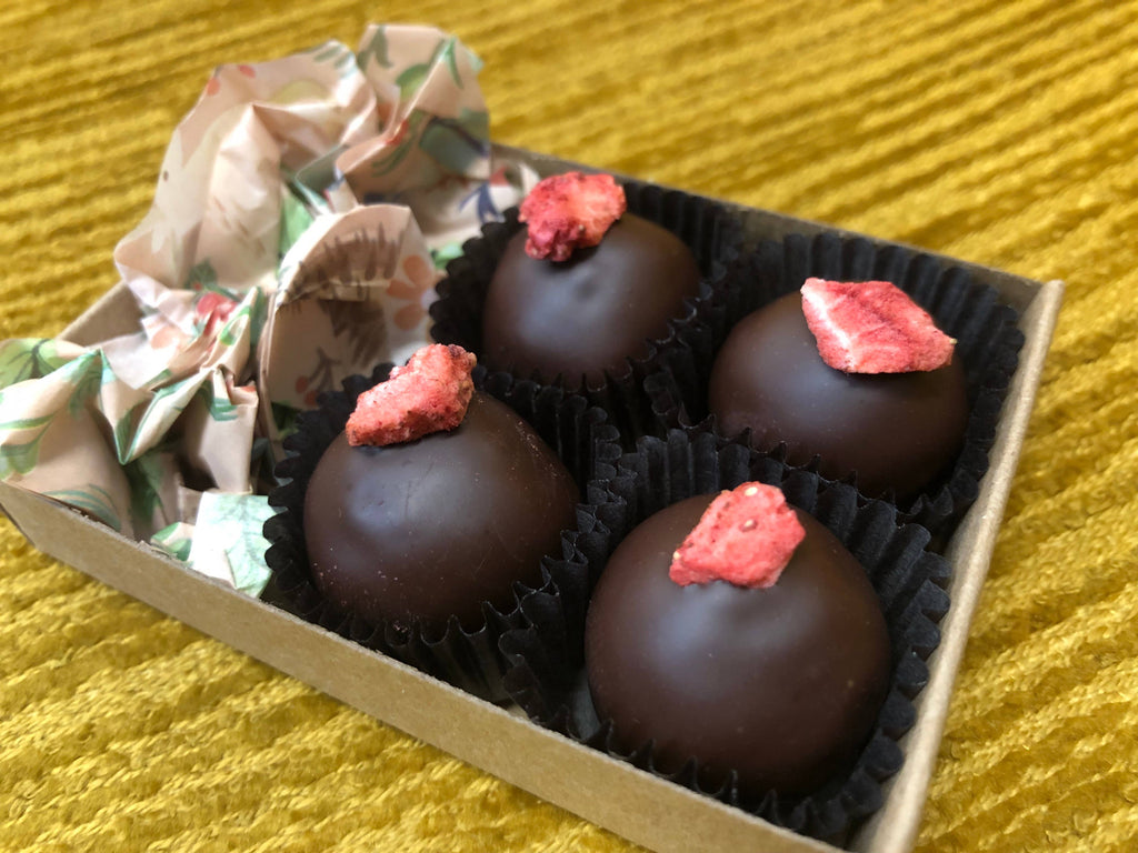 Dark Chocolate Freeze Dried Strawberry Truffles - Farmhouse Chocolates