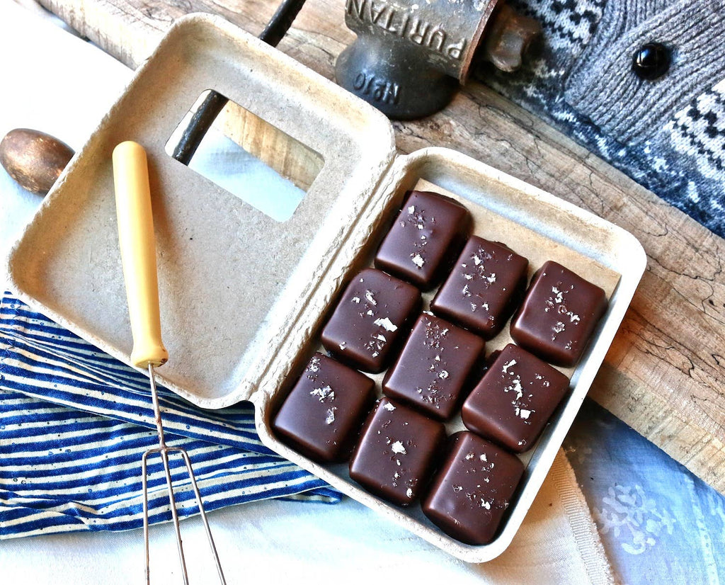 9 Piece Dark Chocolate Covered Salted Caramels by Farmhouse Chocolates