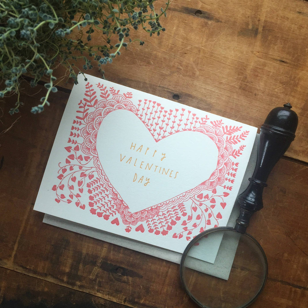 Happy Valentines Day Heart Frame Card by Ratbee Press